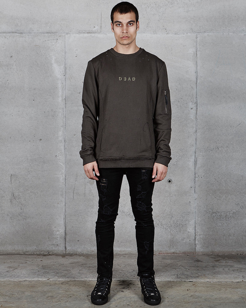 003 TRASHED JEAN- BLACK