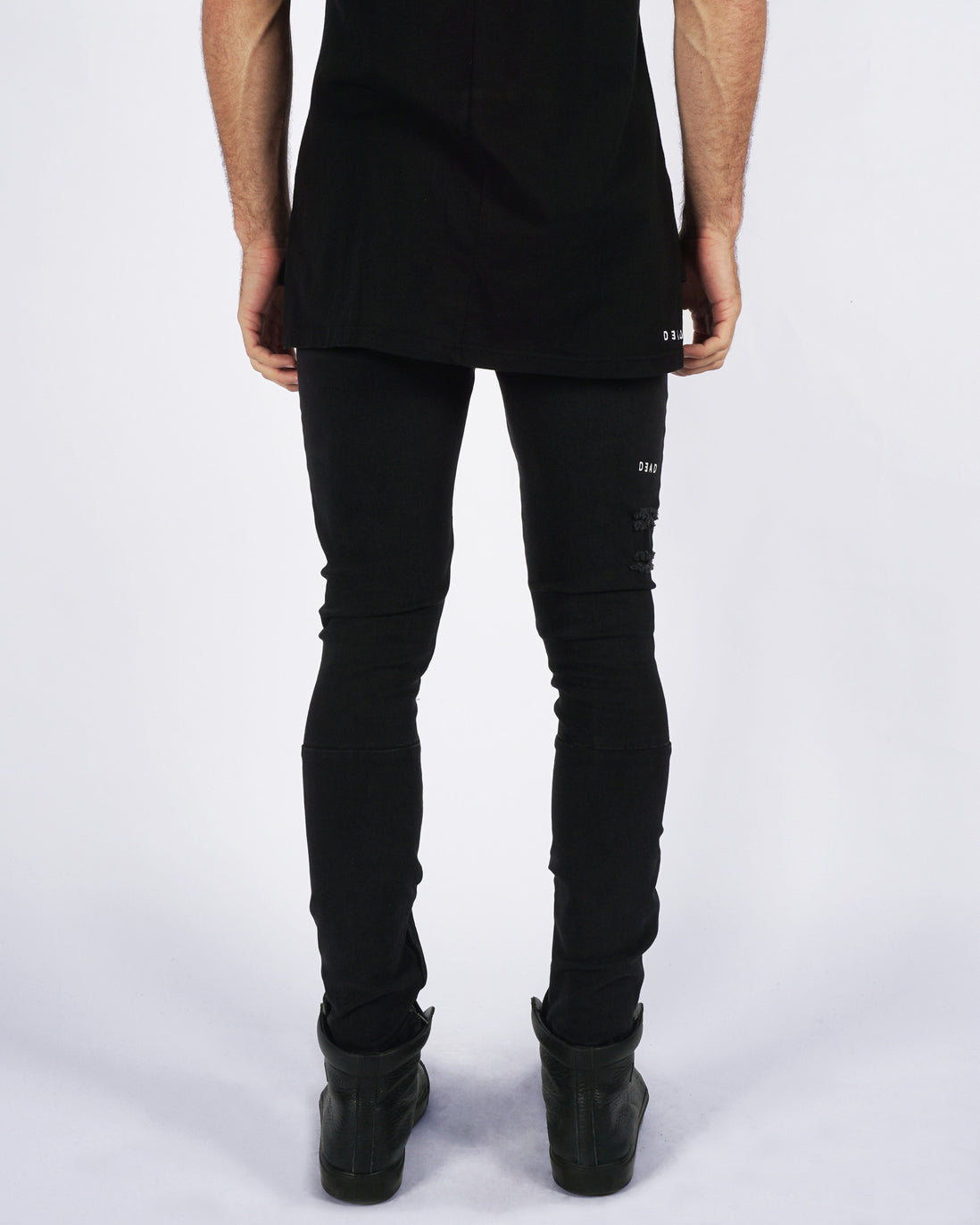 003 TRASHED JEAN- BLACK