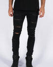 003 TRASHED JEAN- BLACK