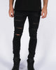 003 TRASHED JEAN- BLACK