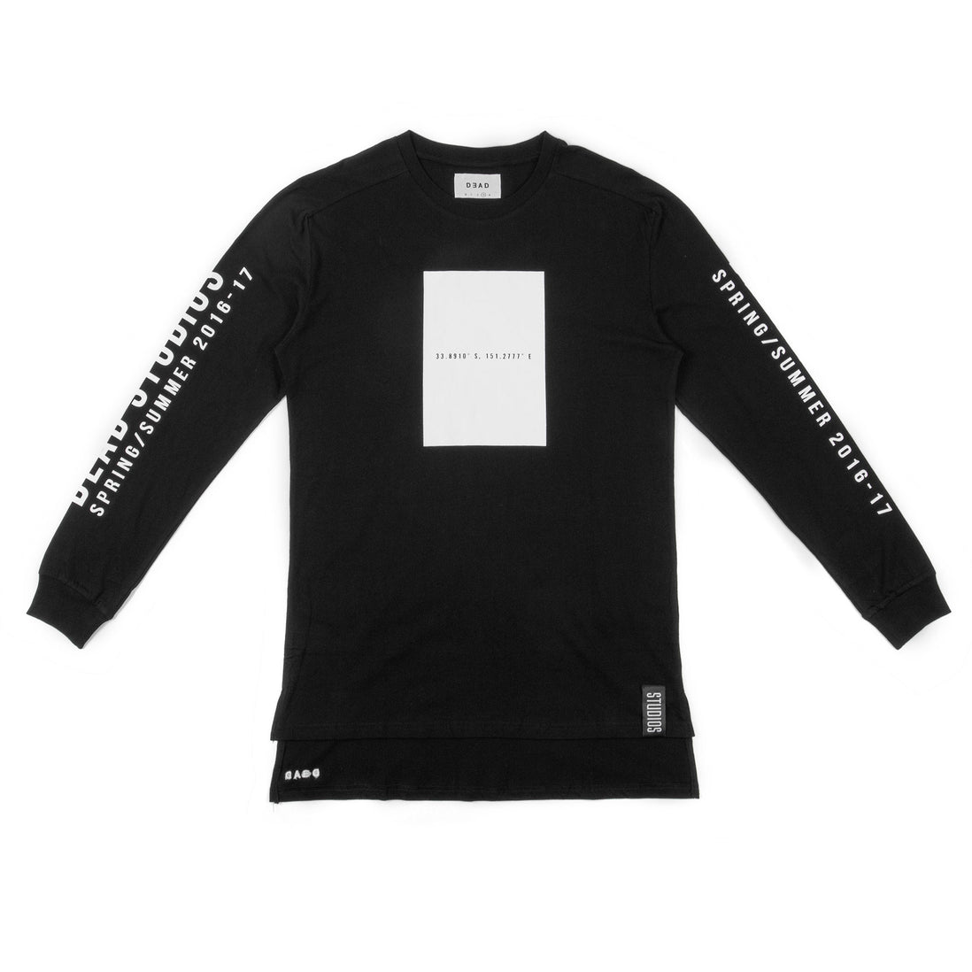 NAVIGATION DROPPED LONG SLEEVE TEE - BLACK