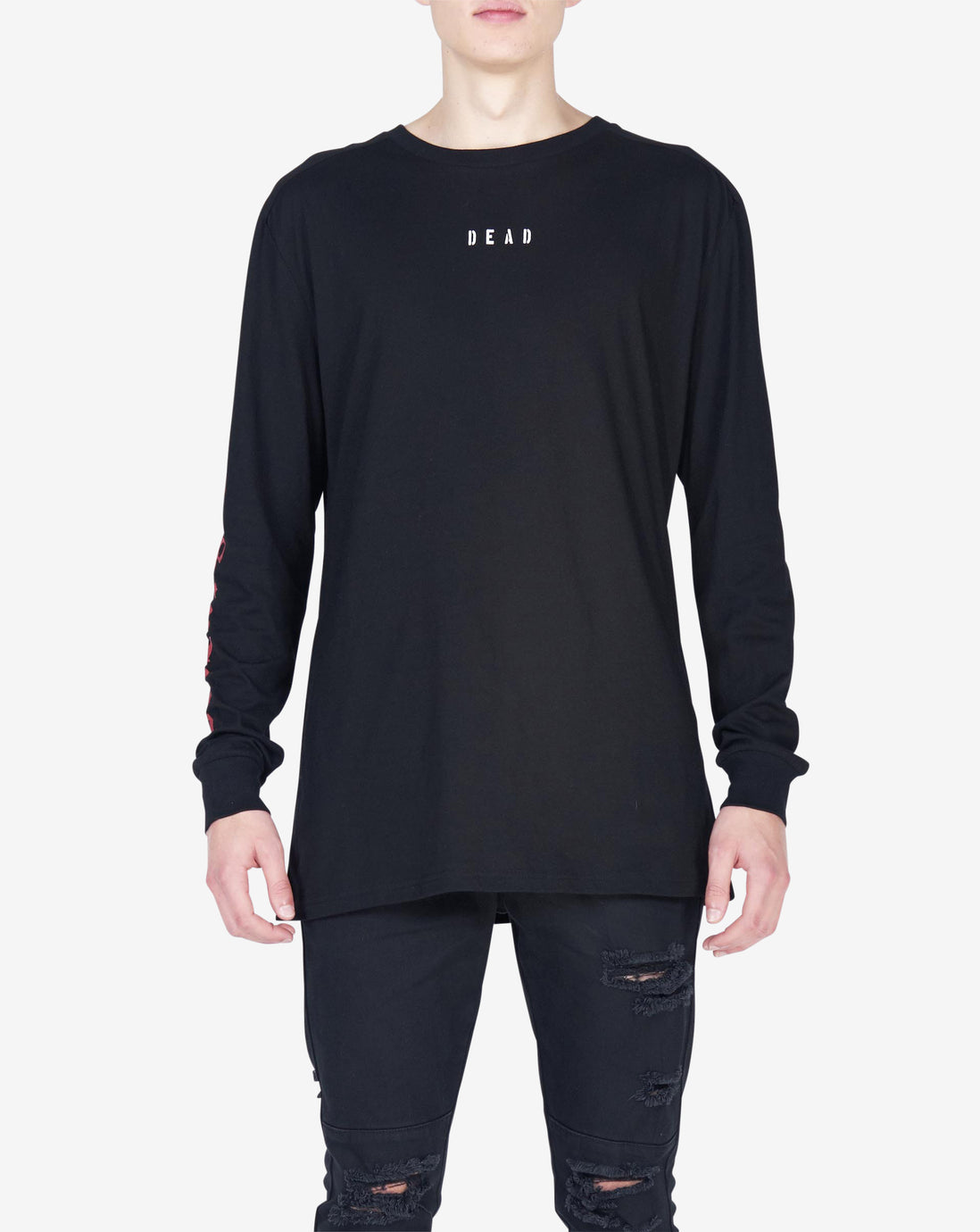 WASTED & DESTROY LS TEE - BLACK