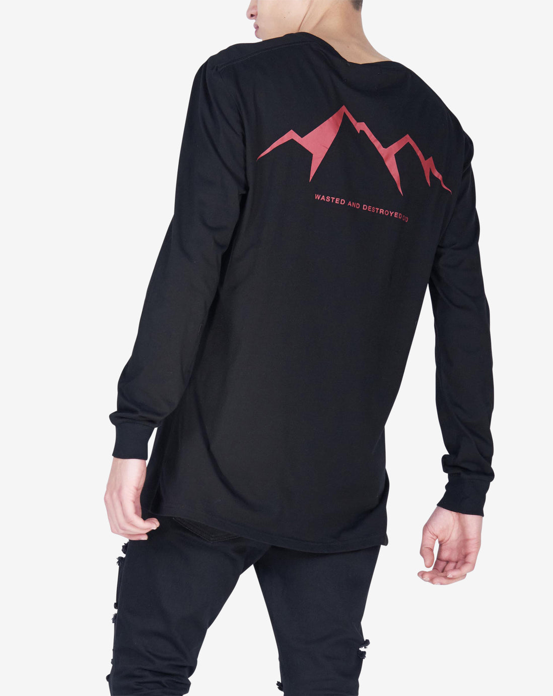 WASTED & DESTROY LS TEE - BLACK