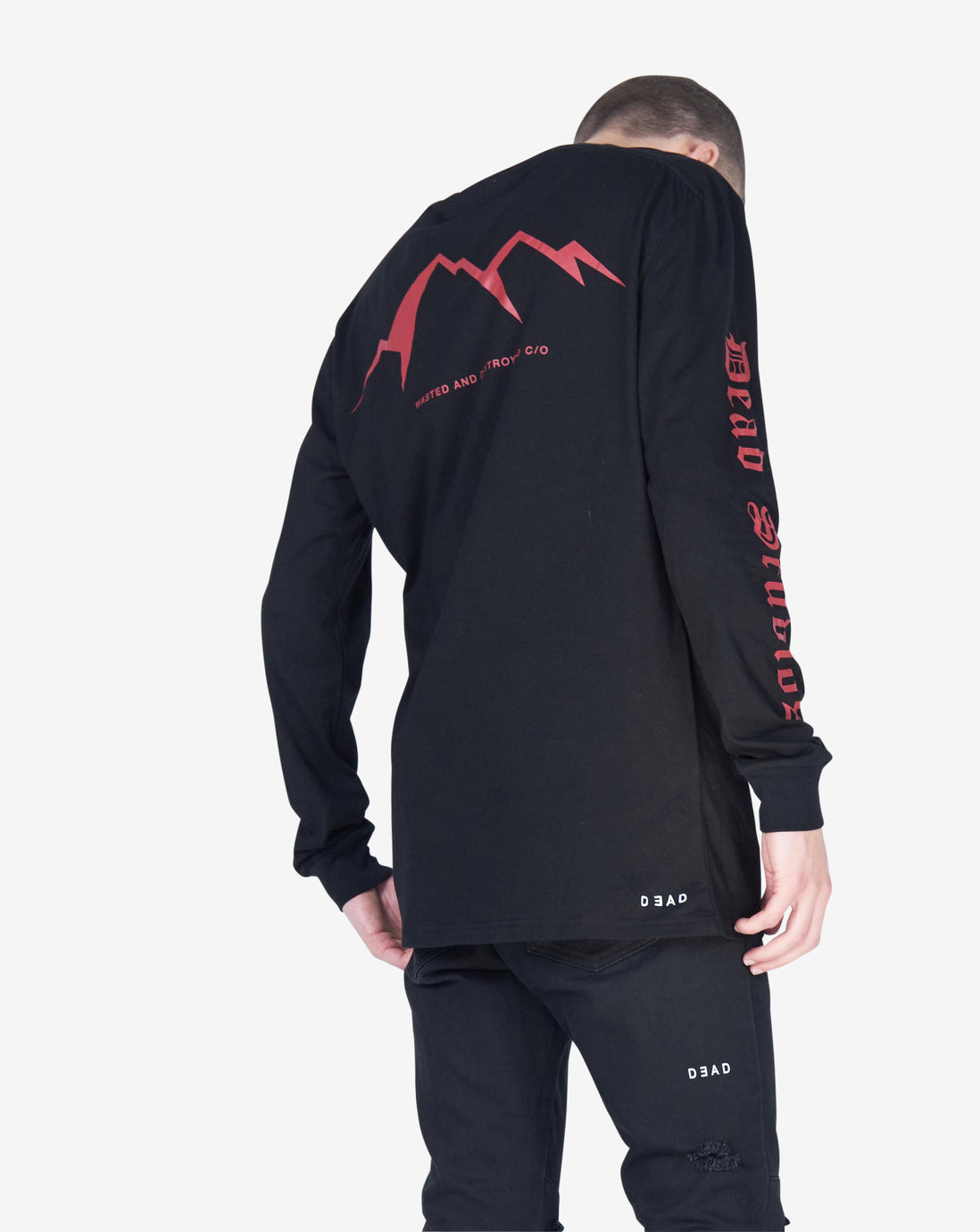 WASTED & DESTROY LS TEE - BLACK
