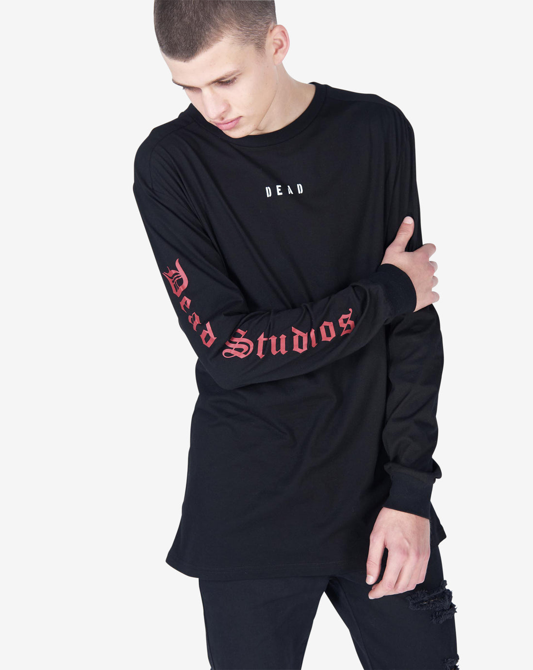 WASTED & DESTROY LS TEE - BLACK