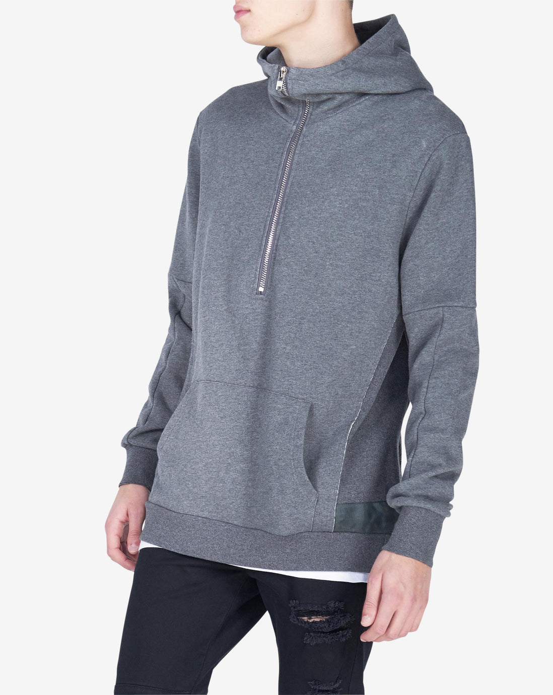 ZIP FUNNEL HOOD - GREY