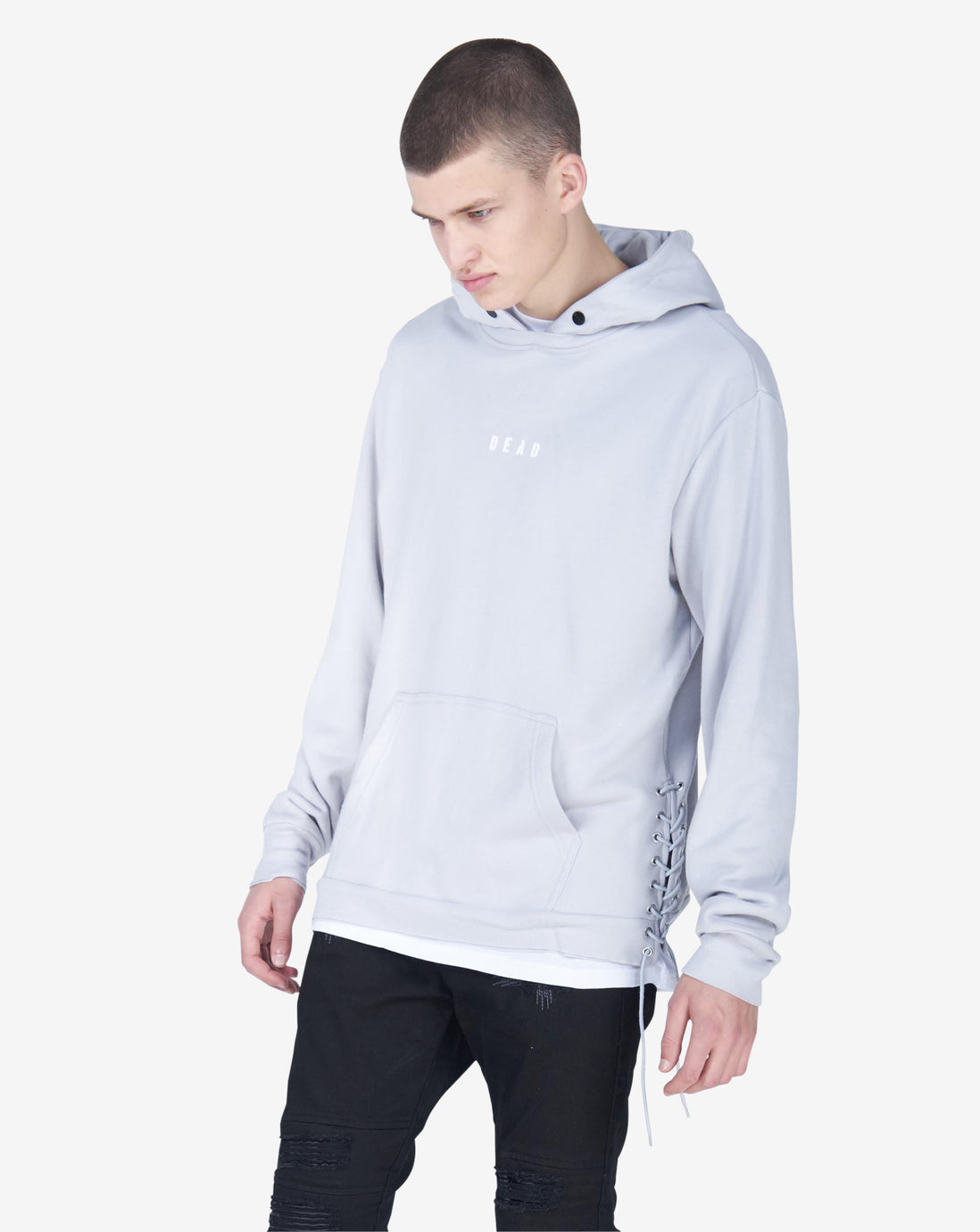 THE END LOOP HOOD - LIGHT GREY