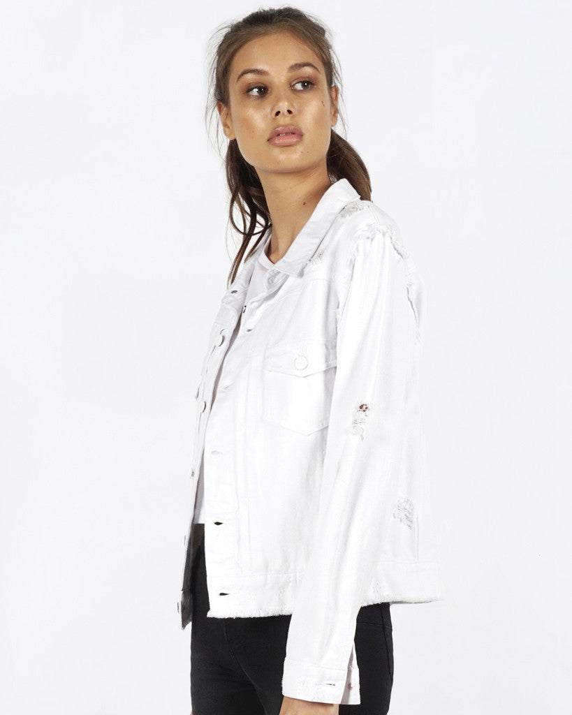 WHITE OUT DENIM JACKET