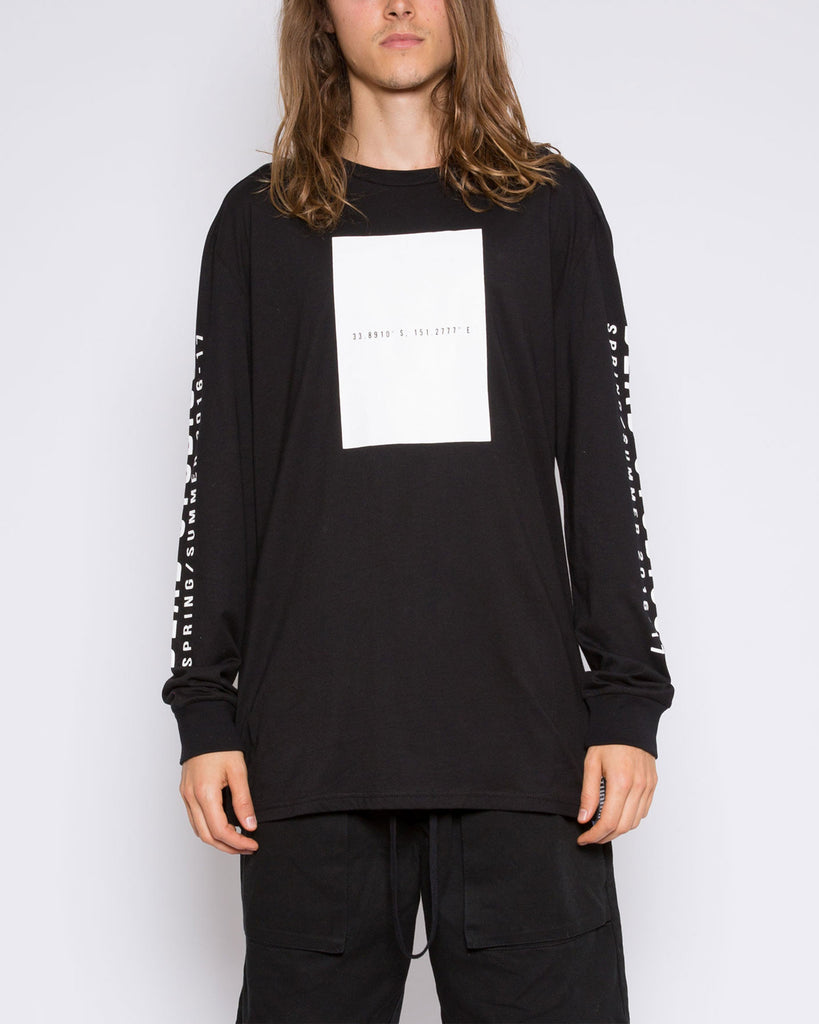 NAVIGATION DROPPED LONG SLEEVE TEE - BLACK