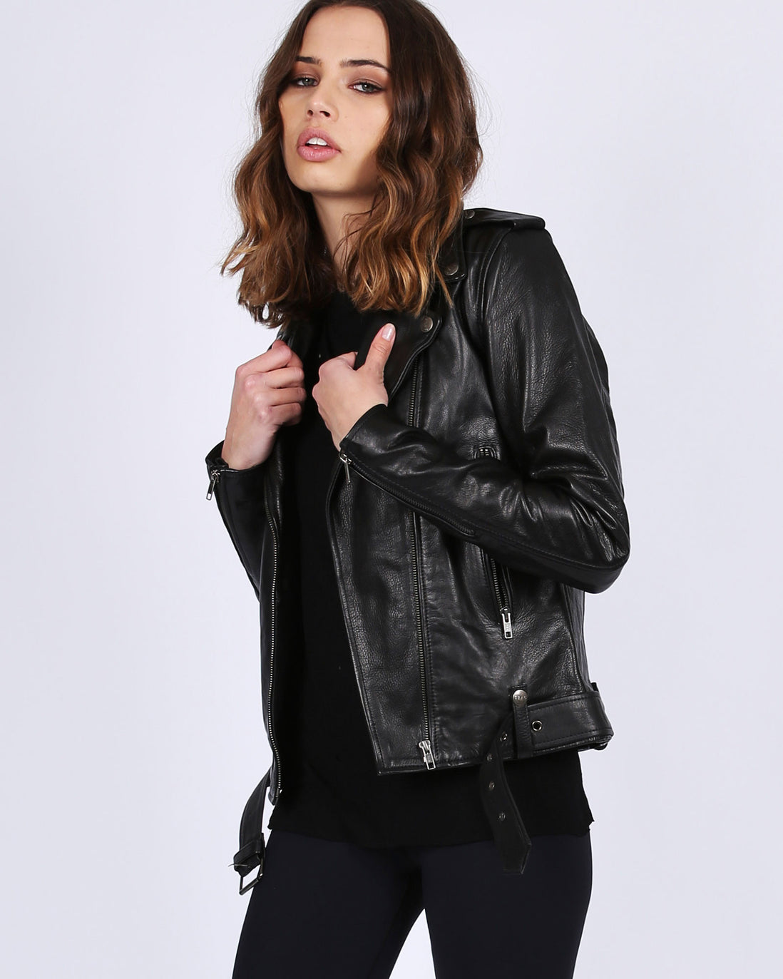 LEATHER BIKER JACKET