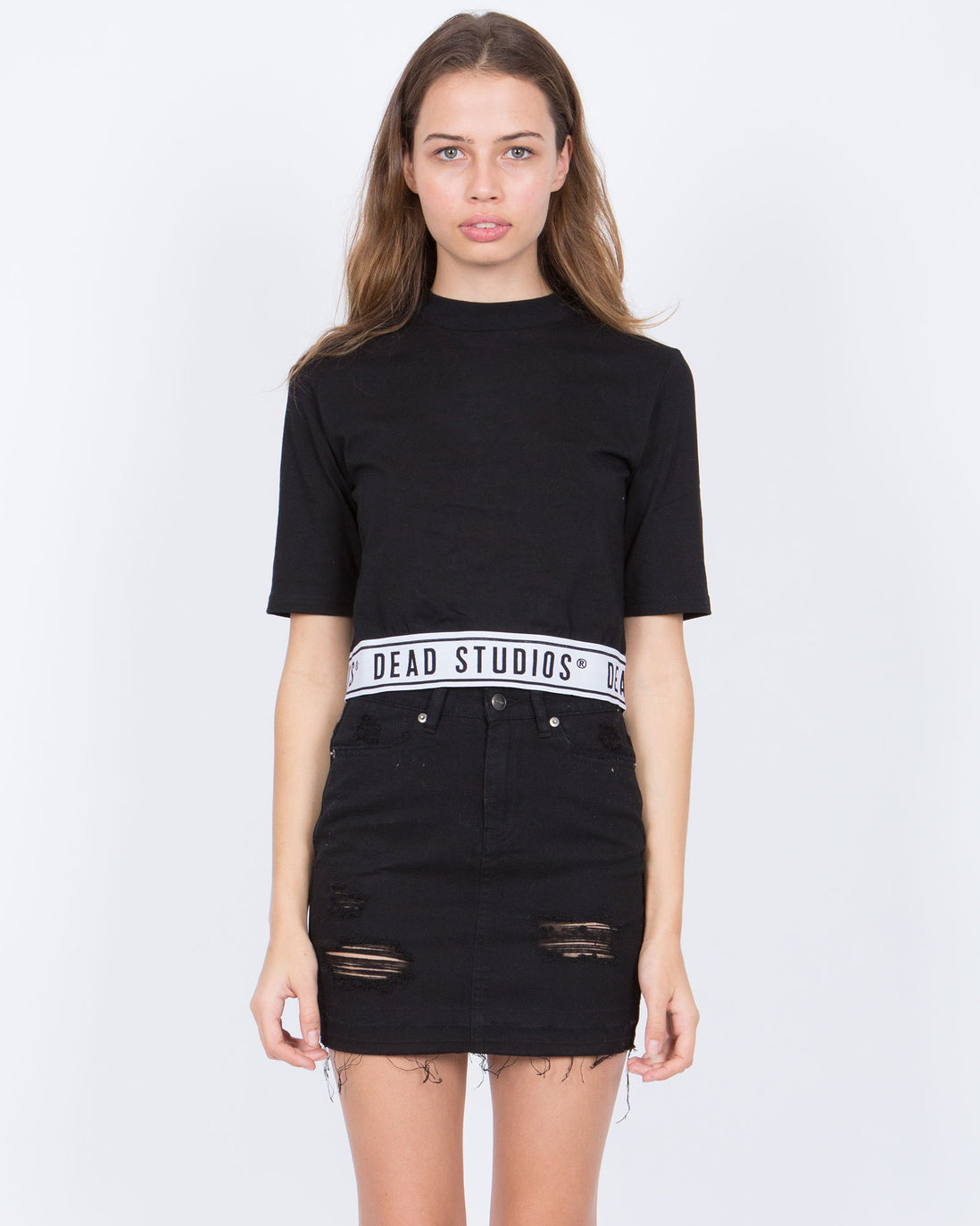 DEAD BAND CROP TEE - BLACK