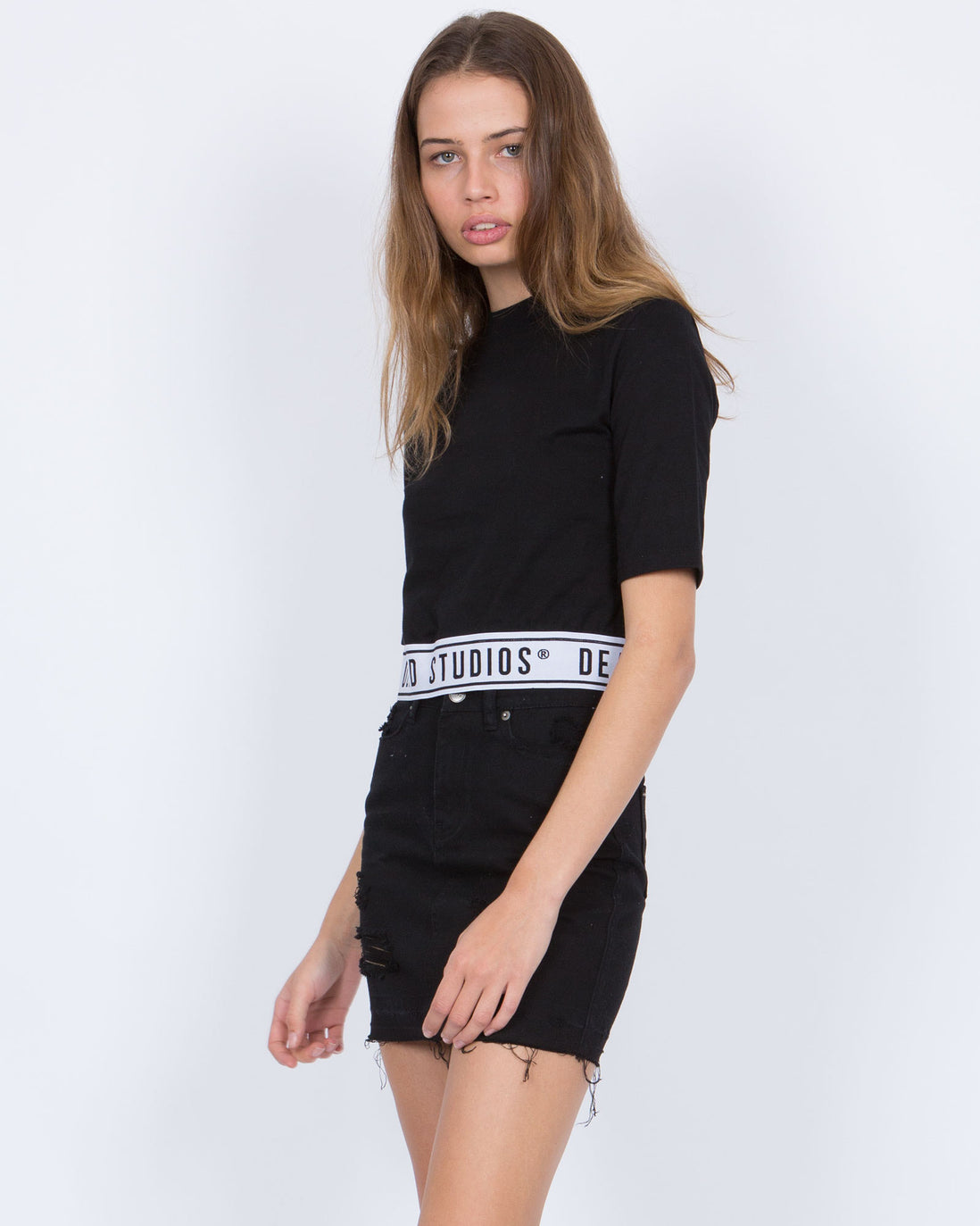 DEAD BAND CROP TEE - BLACK