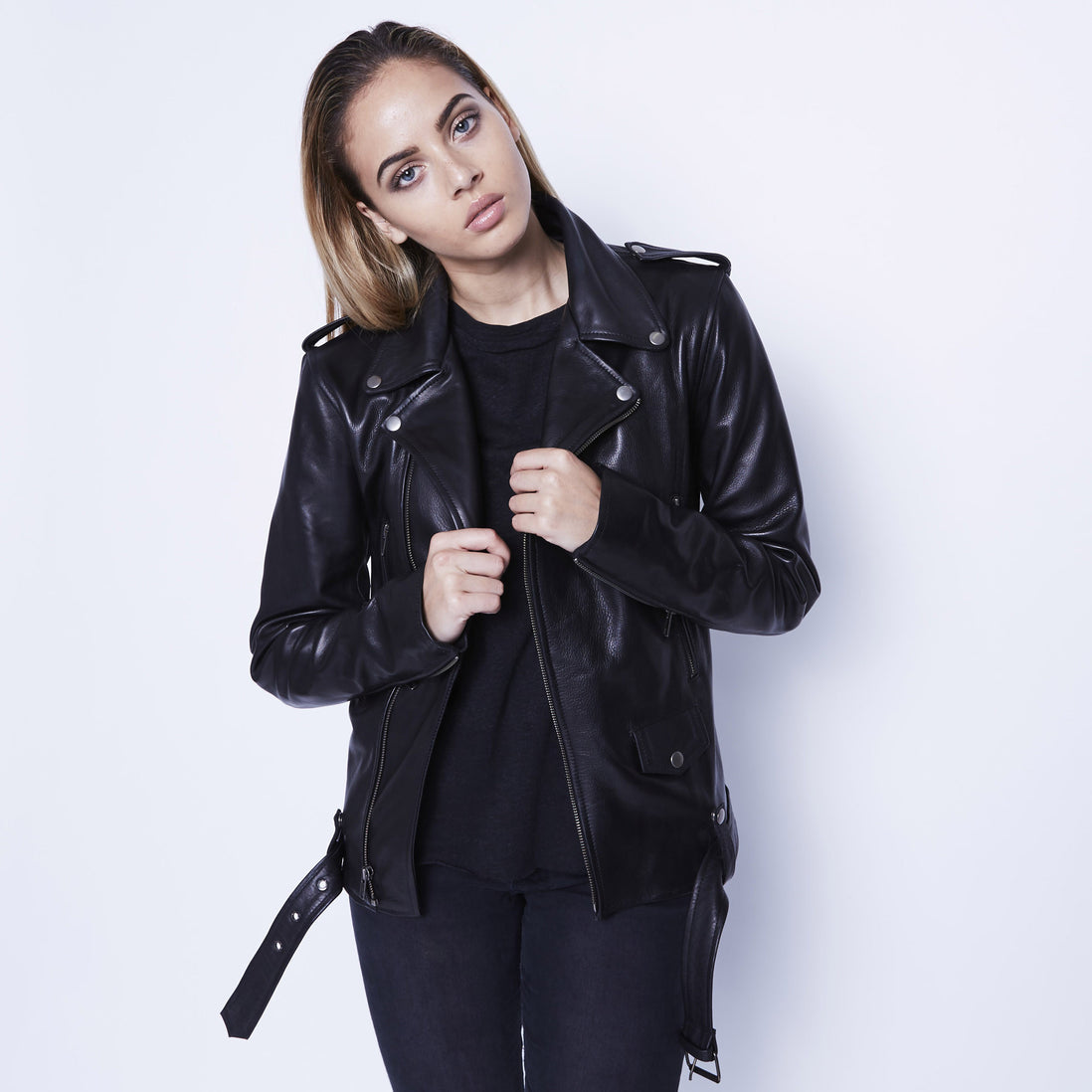 LEATHER BIKER JACKET