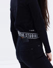 BAND LONGSLEEVE CROP - BLACK